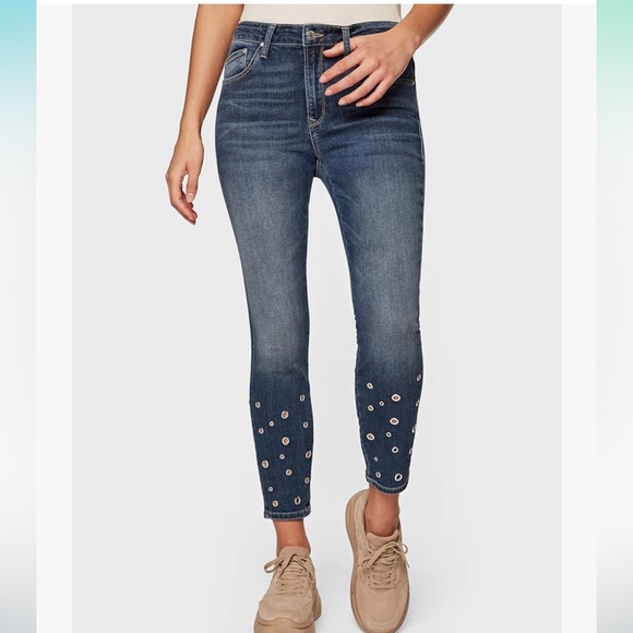 Mavi Denim - Mavi Jeans Co. Tess High Rise Skinny Metal Grommet Denim Jeans Womens Size 27
